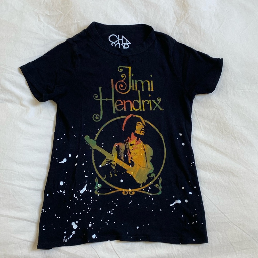 Chaser Distressed Splatter Jimmy Hendrix T-Shirt Size S